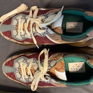 Gucci Red and Tan Sneakers Retro Chunky Style